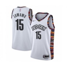 Men's Brooklyn Nets #15 Timothe Luwawu Swingman White Basketball Stitched Jersey - 2019 20 City Edition