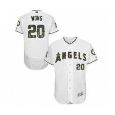 Men's Los Angeles Angels of Anaheim #20 Kean Wong Authentic White 2016 Memorial Day Fashion Flex Base Baseball Player Stitched Jersey