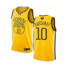 Men's Golden State Warriors #10 Tim Hardaway Yellow Swingman 2019 Basketball Finals Bound Jersey - Earned Edition