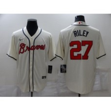 Men's Atlanta Braves #27 Austin Riley Cream Stitched MLB Cool Base Nike Jersey