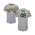 Men's Oakland Athletics #48 Joakim Soria Grey Road Flex Base Authentic Collection Baseball Jersey