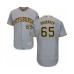 Men's Pittsburgh Pirates #65 J.T. Brubaker Grey Road Flex Base Authentic Collection Baseball Player Stitched Jersey