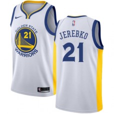 Men's Nike Golden State Warriors #21 Jonas Jerebko White NBA Swingman Association Edition Jersey