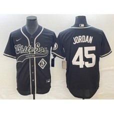 Men's Chicago White Sox #45 Michael Jordan Black Cool Base Stitched Baseball Jersey1