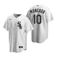 Men's Nike Chicago White Sox #10 Yoan Moncada White Home Stitched Baseball Jersey