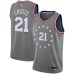 Men's Nike Philadelphia 76ers #21 Joel Embiid Swingman Gray NBA Jersey - City Edition