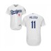 Men's Los Angeles Dodgers #11 A. J. Pollock White Home Flex Base Authentic Collection Baseball Jersey