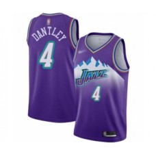 Men's Utah Jazz #4 Adrian Dantley Authentic Purple Hardwood Classics Basketball Stitched Jersey