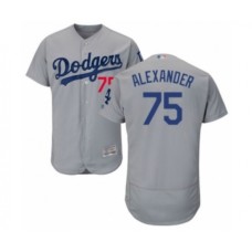 Men's Los Angeles Dodgers #75 Scott Alexander Gray Alternate Flex Base Authentic Collection Baseball Player Stitched Jersey