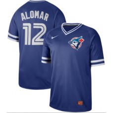 Men's Nike Toronto Blue Jays #12 Roberto Alomar Royal Authentic Cooperstown Collection Stitched Baseball Jersey