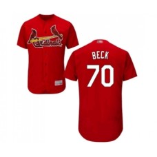 Men's St. Louis Cardinals #70 Chris Beck Red Alternate Flex Base Authentic Collection Baseball Jersey