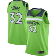 Men's Minnesota Timberwolves #32 Karl-Anthony Towns Jordan Brand Green 2020-21 Swingman Stitched Jersey