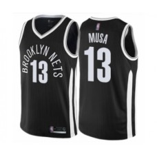 Men's Brooklyn Nets #13 Dzanan Musa Authentic Black Basketball Jersey - City Edition