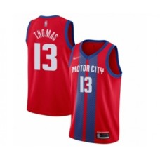 Men's Detroit Pistons #13 Khyri Thomas Swingman Red Basketball Stitched Jersey - 2019 20 City Edition