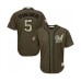 Men's Milwaukee Brewers #5 Cory Spangenberg Authentic Green Salute to Service Baseball Jersey