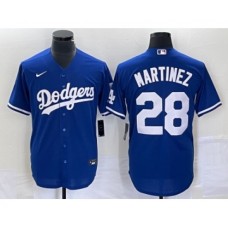 Men's Los Angeles Dodgers #28 JD Martinez Blue Stitched Cool Base Nike Jersey