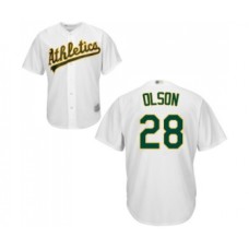 Men's Oakland Athletics #28 Matt Olson Replica White Home Cool Base Baseball Jersey