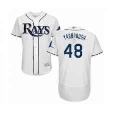 Men's Tampa Bay Rays #48 Ryan Yarbrough Home White Home Flex Base Authentic Collection Baseball Player Stitched Jersey