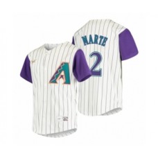 Men's Arizona Diamondbacks #2 Starling Marte Nike Cream 2020 Cooperstown Collection Alternate Stitched Jersey