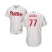 Men's Philadelphia Phillies #77 Adonis Medina White Home Flex Base Authentic Collection Baseball Player Stitched Jersey