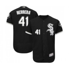 Men's Chicago White Sox #41 Kelvin Herrera Black Alternate Flex Base Authentic Collection Baseball Jersey