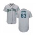 Men's Seattle Mariners #63 Austin Adams Grey Road Flex Base Authentic Collection Baseball Player Stitched Jersey