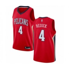 Men's New Orleans Pelicans #4 JJ Redick Authentic Red Basketball Jersey Statement Edition