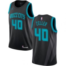 Men's Nike Jordan Charlotte Hornets #40 Cody Zeller Swingman Black NBA Jersey - 2018 19 City Edition