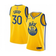 Men's Golden State Warriors #30 Stephen Curry Authentic Gold Finished Basketball Stitched Jersey - Statement Edition