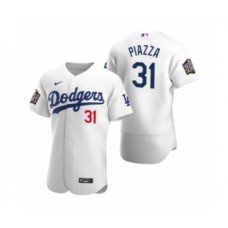 Men's Los Angeles Dodgers #31 Mike Piazza Nike White 2020 World Series Authentic Stitched Jersey