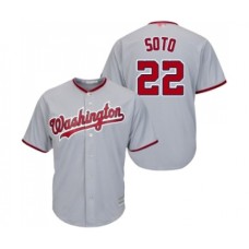 Men's Washington Nationals #22 Juan Soto Replica Grey Road Cool Base Baseball Jersey