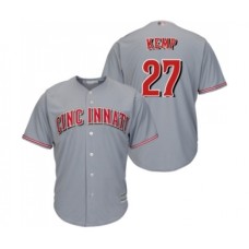 Men's Cincinnati Reds #27 Matt Kemp Replica Grey Road Cool Base Baseball Jersey