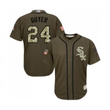 Men's Chicago White Sox #24 Brandon Guyer Authentic Green Salute to Service Baseball Jersey