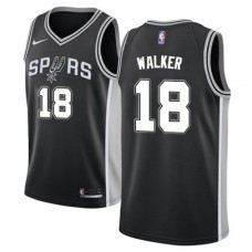 Men's Nike San Antonio Spurs #18 Lonnie Walker Swingman Black NBA Jersey - Icon Edition