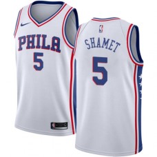 Men's Nike Philadelphia 76ers #5 Landry Shamet Swingman White NBA Jersey - Association Edition