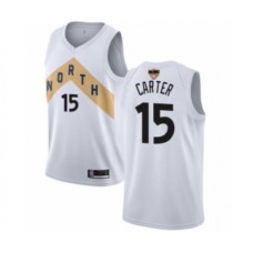 Men's Toronto Raptors #15 Vince Carter Swingman White 2019 Basketball Finals Bound Jersey - City Edition