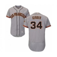 Men's San Francisco Giants #34 Mike Gerber Grey Road Flex Base Authentic Collection Baseball Player Stitched Jersey