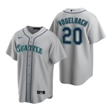 Men's Nike Seattle Mariners #20 Daniel Vogelbach Gray Road Stitched Baseball Jersey