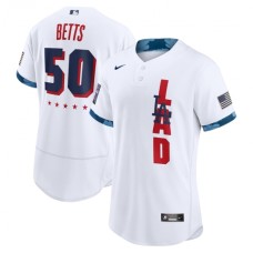 Men's Los Angeles Dodgers #50 Mookie Betts Nike White 2021 MLB All-Star Game Authentic Player Stitched Jersey