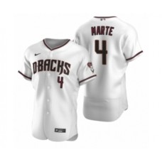 Men's Arizona Diamondbacks #4 Ketel Marte Nike White Crimson Authentic 2020 Home Stitched Jersey