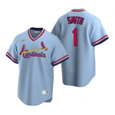 Men's Nike St. Louis Cardinals #1 Ozzie Smith Light Blue Cooperstown Collection Road Stitched Baseball Jersey