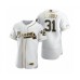 Men's Atlanta Braves #31 Greg Maddux Nike White Authentic Golden Edition Stitched Jersey