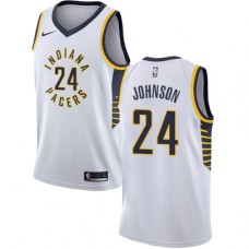 Men's Nike Indiana Pacers #24 Alize Johnson Swingman White NBA Jersey - Association Edition