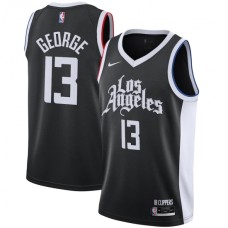 Men's LA Clippers #13 Paul George Nike Black 2020-21 Swingman Player Stitched Jersey