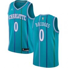 Men's Nike Jordan Charlotte Hornets #0 Miles Bridges Swingman Aqua Hardwood Classics NBA Jersey