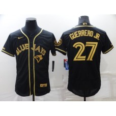 Men's Toronto Blue Jays #27 Vladimir Guerrero Jr. Black Gold Alternate Baseball Stitched Jersey