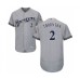 Men's Milwaukee Brewers #2 Trent Grisham Grey Road Flex Base Authentic Collection Baseball Player Stitched Jersey