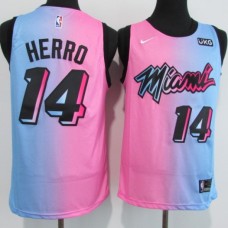 Men's Miami Heat #14 Tyler Herro Pink-Blue Swingman Basketball Stitched Jersey