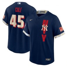 Men's New York Yankees #45 Gerrit Cole Nike Navy 2021 MLB All-Star Game Replica Player Stitched Jersey