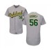 Men's Oakland Athletics #56 Fernando Rodney Grey Road Flex Base Authentic Collection Baseball Jersey